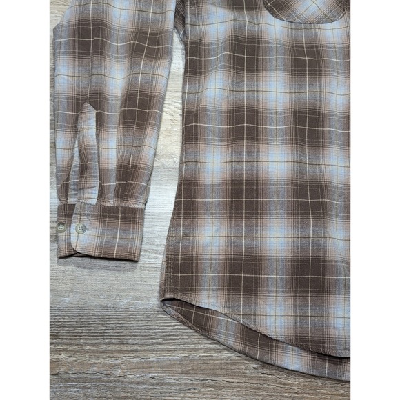 Pendleton Hiker Shirt Mens Large Brown Plaid Button Up Outdoor Cotton Flannel - Picture 5 of 11